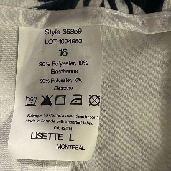 Lisette L Montreal Women's Floral Pop Art 26” Ankle Pants Back Slit Blue Size 16 - Picture 13 of 14